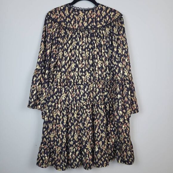Sabina Musayev Revolve Womens S Mini Dress Floral Plunge Neckline Bell Sleeves - Picture 3 of 12